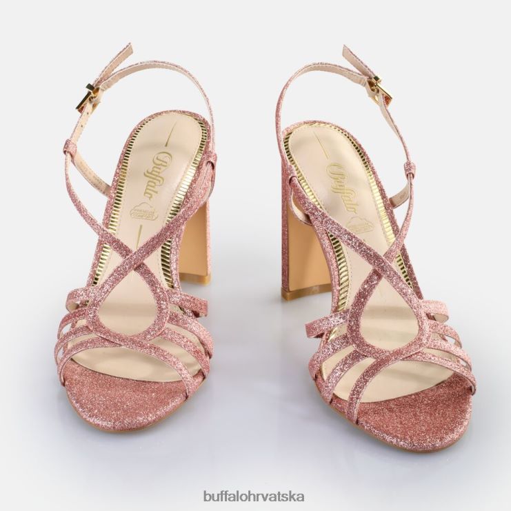 tamno roza Buffalo jean vamp sandale na petu veganske |sandale TDD6T604